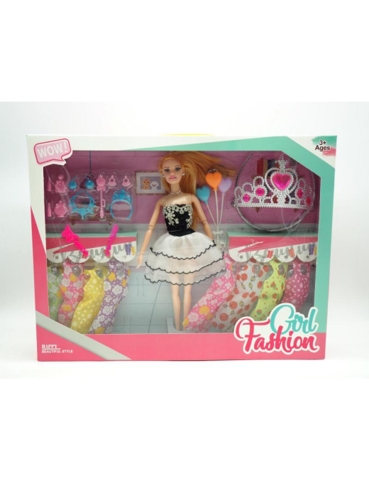 BAMBOLA CON ACCESSORI GIRL FASHION