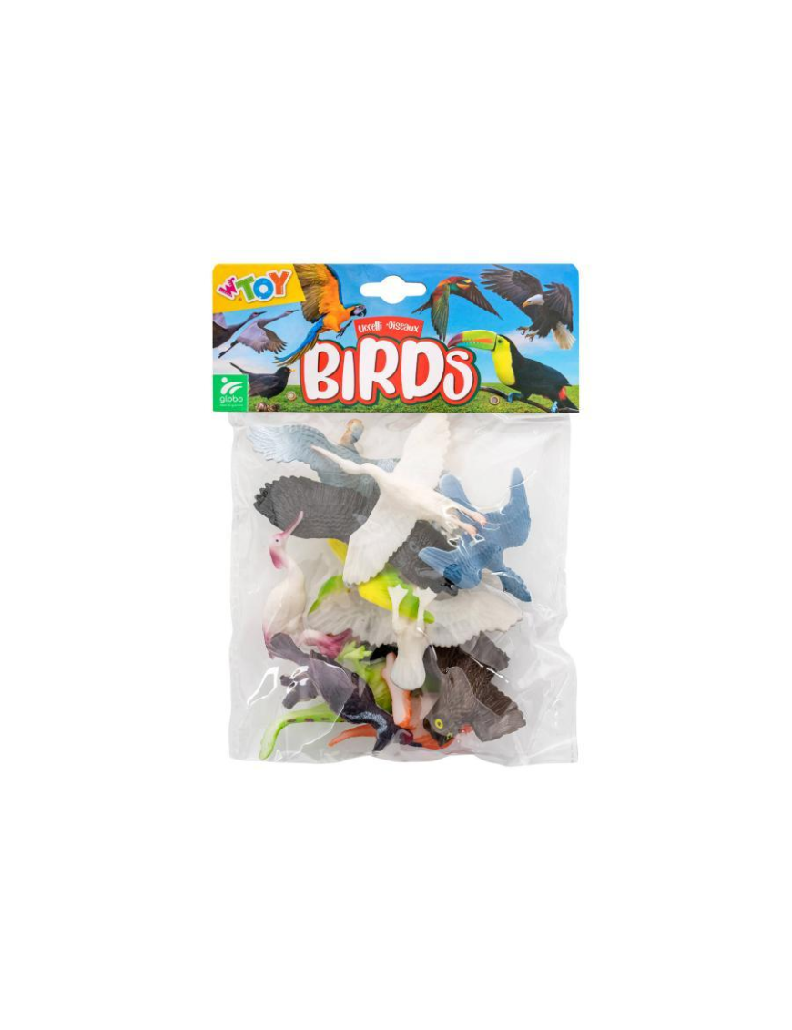 ANIMALI UCCELLI 12 PEZZI