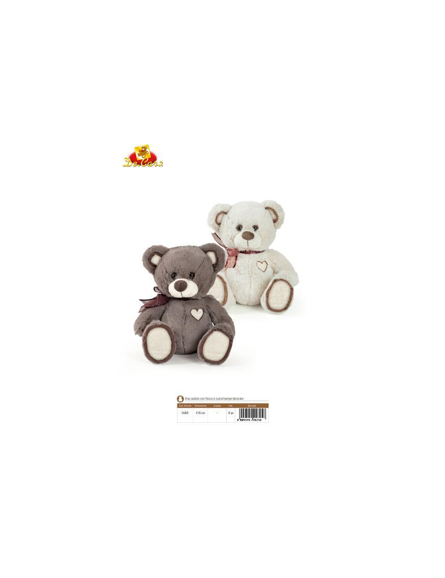 ORSETTO PELUCHE  25 CM CON RICAMO