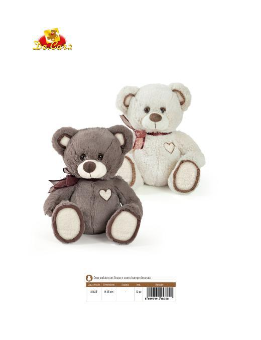 ORSETTO PELUCHE  25 CM CON RICAMO