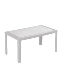 WHITE RATTAN LINE URANUS TABLE 140x80x72 CENTIMETERS