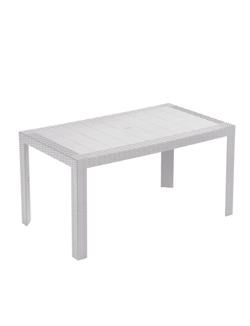 WHITE RATTAN LINE URANUS TABLE 140x80x72 CENTIMETERS