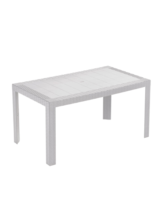 LINEA RATTAN BIANCO TAVOLO URANO 140x80x72 CENTIMETRI