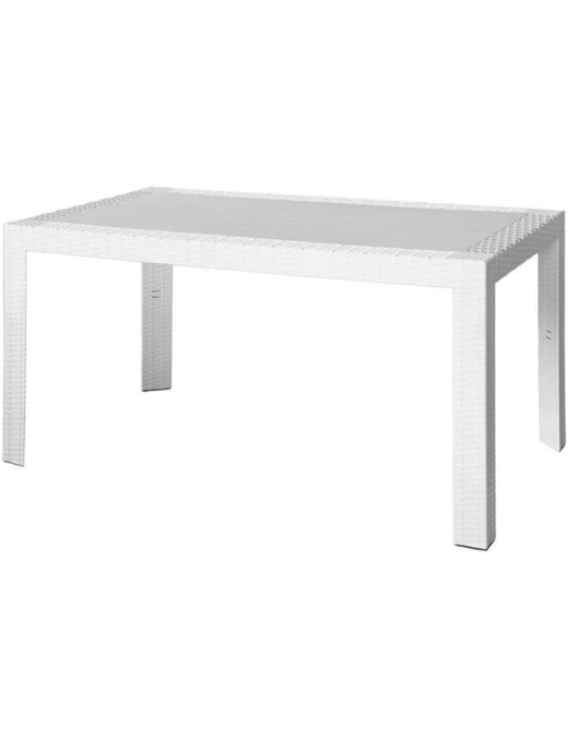 LINEA RATTAN BIANCO TAVOLO URANO 140x80x72 CENTIMETRI