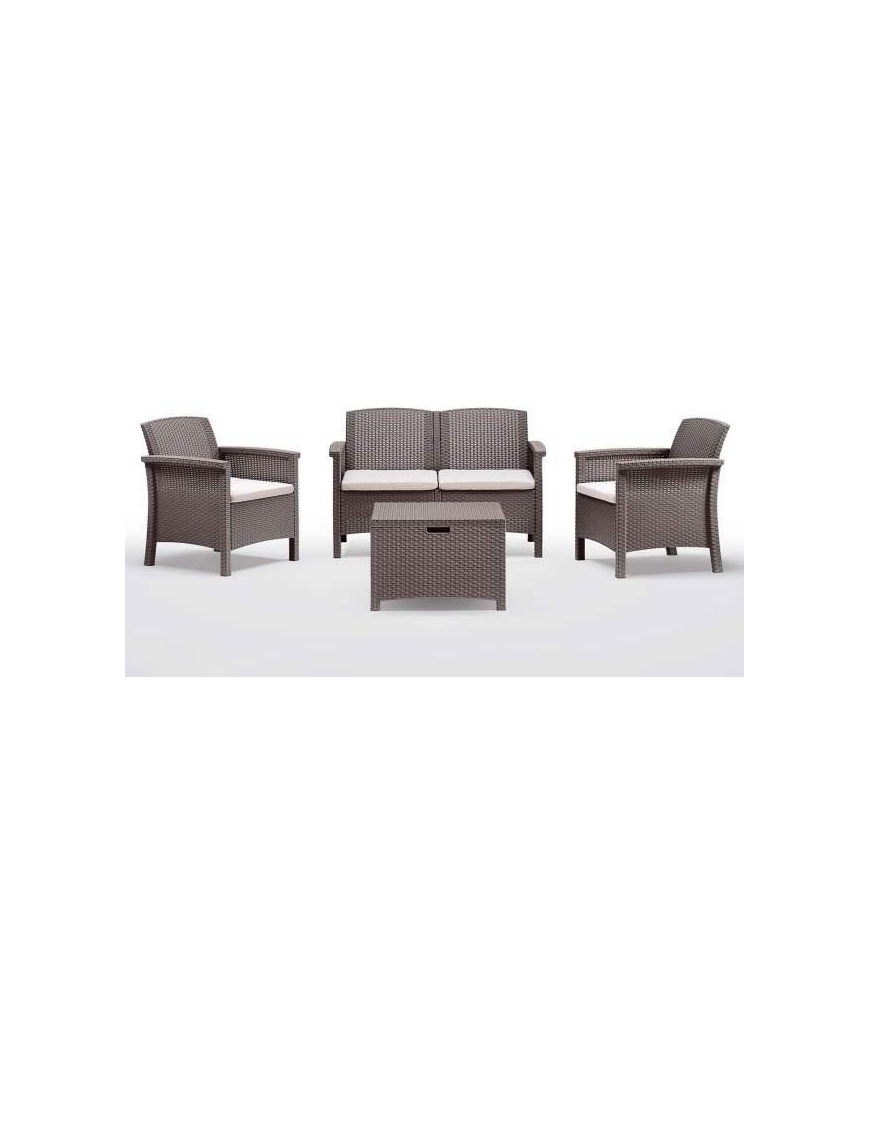 LINEA RATTAN TORTORA SET SOFA VENEZIA 2, 2 POLTRONE, 1 SOFA 2 POSTI E TAVOLINO