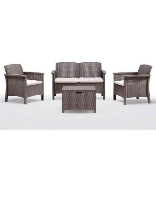 LINEA RATTAN TORTORA SET SOFA VENEZIA 2, 2 POLTRONE, 1 SOFA 2 POSTI E TAVOLINO