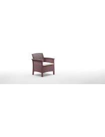 LINEA RATTAN MARRONE SET SOFA VENEZIA 2, 2 POLTRONE, 1 SOFA 2 POSTI E TAVOLINO