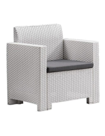 LINEA RATTAN BIANCO SET SOFA NEBRASKA 2, 2 POLTRONE, 1 SOFA 2 POSTI E TAVOLINO