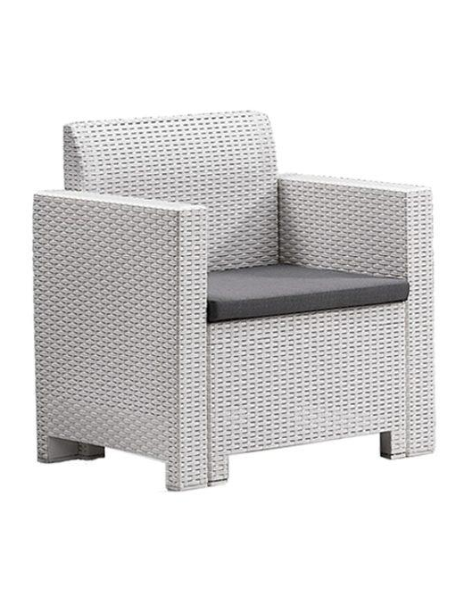 LINEA RATTAN BIANCO SET SOFA NEBRASKA 2, 2 POLTRONE, 1 SOFA 2 POSTI E TAVOLINO