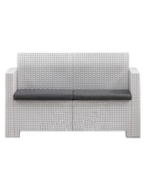 LINEA RATTAN BIANCO SET SOFA NEBRASKA 2, 2 POLTRONE, 1 SOFA 2 POSTI E TAVOLINO
