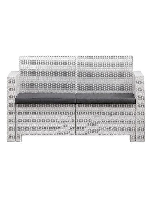LINEA RATTAN BIANCO SET SOFA NEBRASKA 2, 2 POLTRONE, 1 SOFA 2 POSTI E TAVOLINO