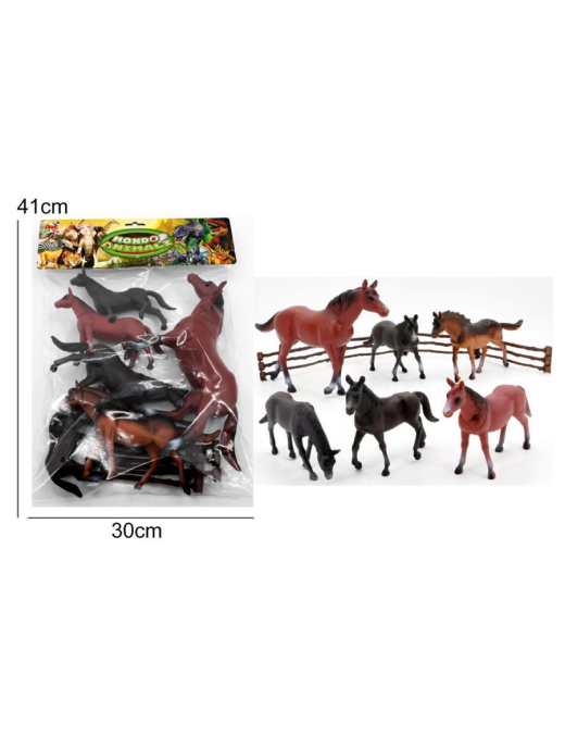 HORSES ANIMALS 6 PIECES WITH ACCESSORIES