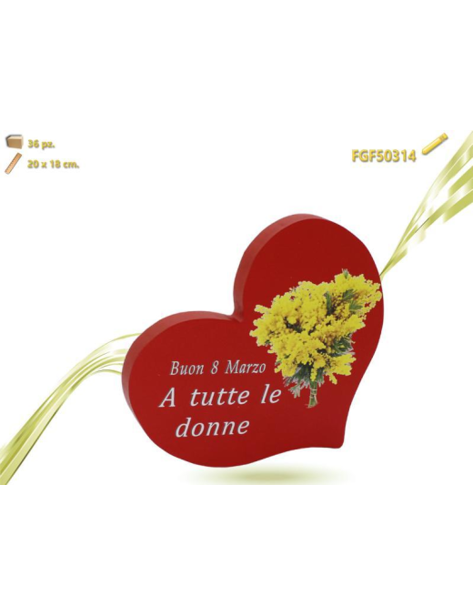 WOMEN'S DAY WOODEN HEART 20x18