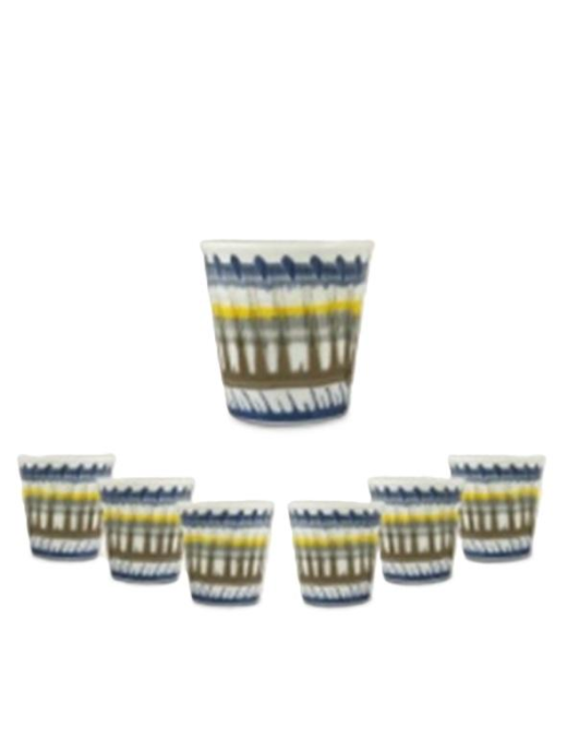 SET 6 BICCHIERINI DA CAFFe' APULIA RAGGIO IN PORCELLANA BL