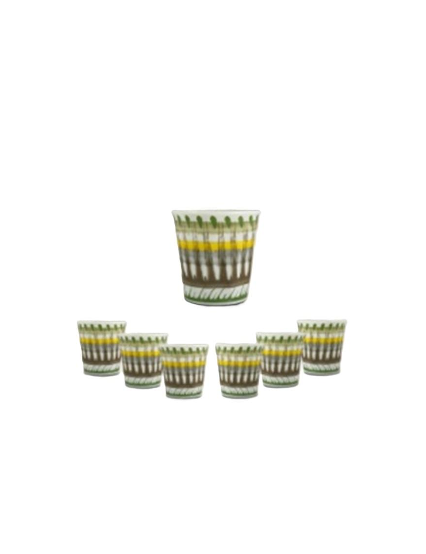 SET 6 BICCHIERINI DA CAFFe' APULIA RAGGIO IN PORCELLANA VERD