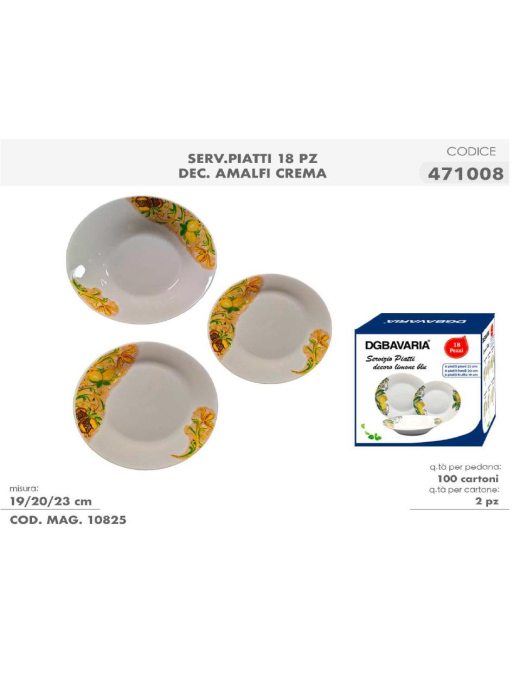 TABLE SERVICE 18 pieces AMALFI CREAM DECORATION