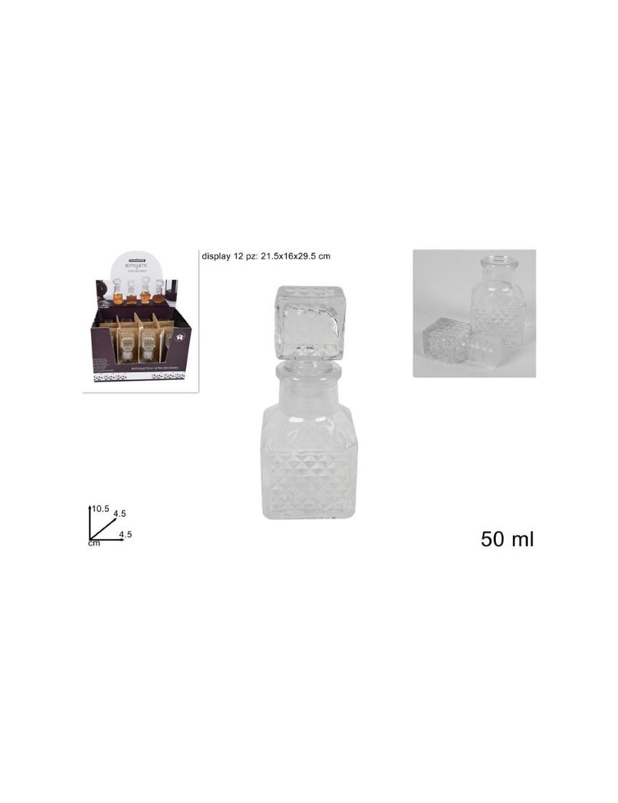 SQUARE DECORATED GLASS BOTTLE 50 ML