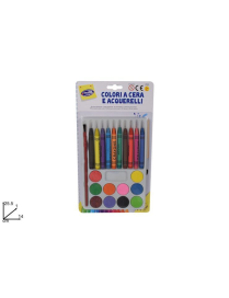WAX CRAYONS + WATERCOLORS 12 COLORS