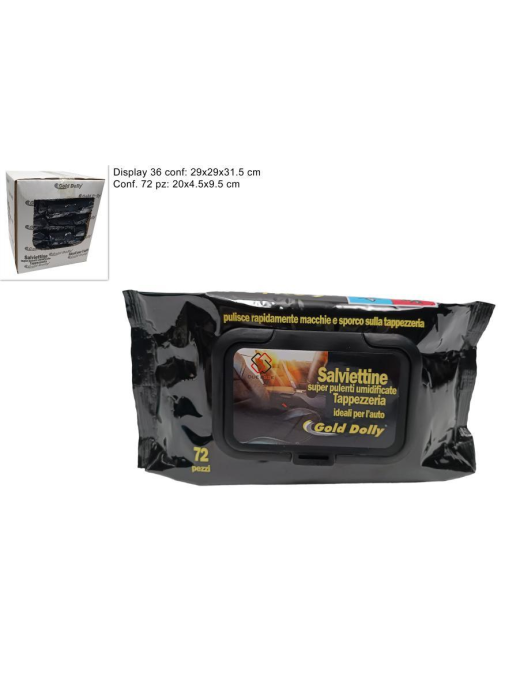 SALVIETTINE AUTO 72pezzi PER SUPERFICI IN PELLE