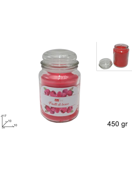 CANDELA PROFUMATA FRUTTI BOSCO 450gr IN GIARA