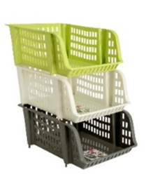 STACKABLE BASKET 29x36x15cm ASSORTED COLORS