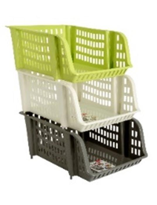 STACKABLE BASKET 29x36x15cm ASSORTED COLORS