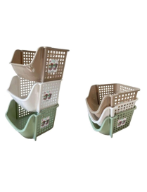 STACKABLE BASKET 35x35x20cm ASSORTED COLORS