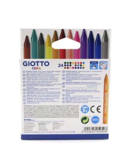 GIOTTO WAX CRAYONS 24 PIECES