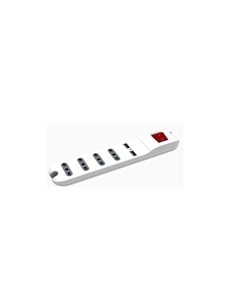 PRESA MULTIPLA  10/16A 4P+USB GBT814/S