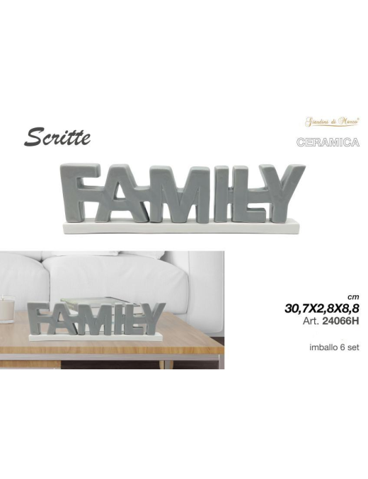 SCRITTA CERAMICA GRIGIO FAMILY