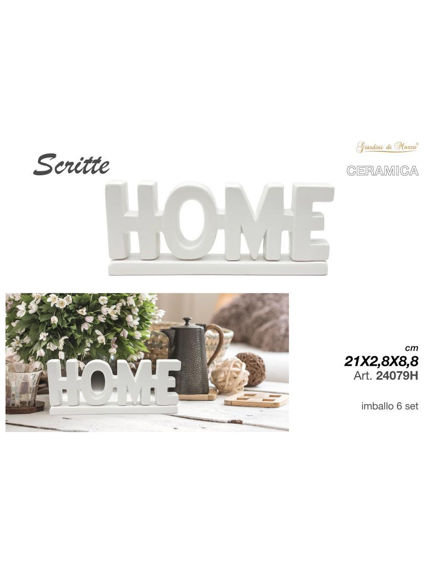 SCRITTA CERAMICA BIANCO HOME