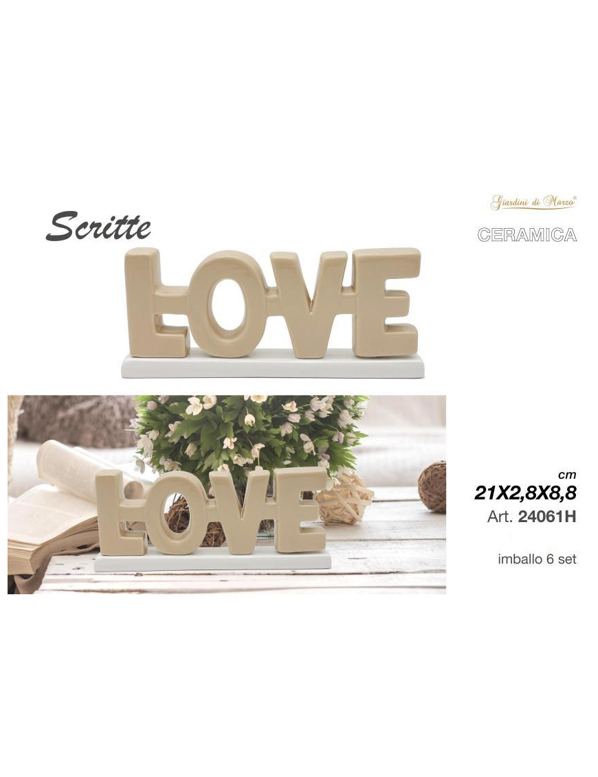 CERAMIC WRITING TORTORA LOVE