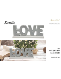 SCRITTA CERAMICA GRIGIO LOVE
