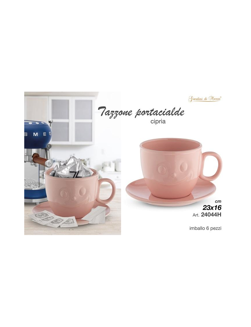 TAZZONE PORTACIALDE SORRISO ROSA