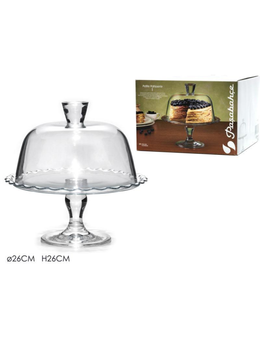 PASABAHCE CAKE STAND 26 CENTIMETERS WITH LID