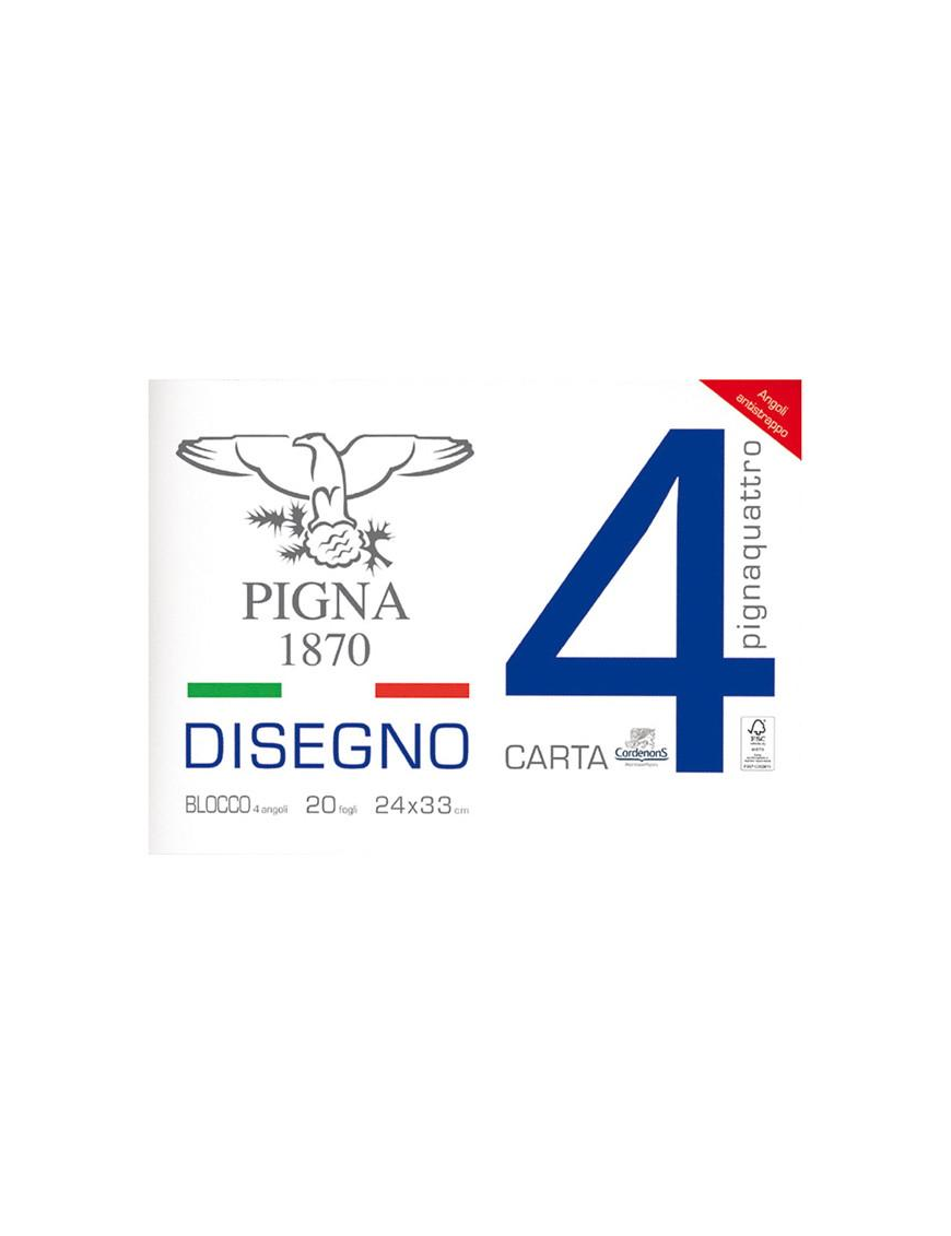 ALBUM BLOCCO 4 ANGOLI 20 FOGLI 24x33 LISCIO SQUADRATO
