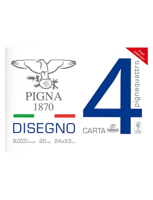 ALBUM BLOCCO 4 ANGOLI 20 FOGLI 24x33 LISCIO SQUADRATO