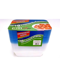 RECTANGULAR CONTAINERS 17.3x12.5 CENTIMETERS 18 PIECES