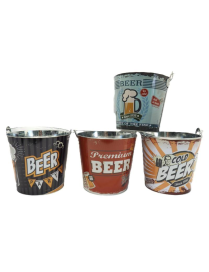 SECCHIELLO PORTA BIRRA 23x25cm DECORO BIRRA