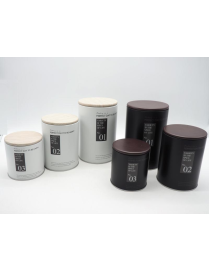 BARATTOLO LATTA TONDO 3pezzi BIANCO O NERO