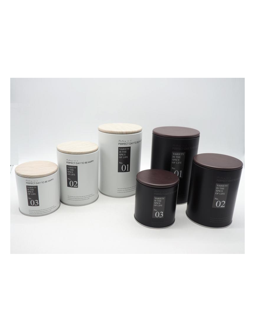 ROUND TIN CAN 3 pieces WHITE OR BLACK
