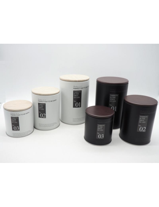 ROUND TIN CAN 3 pieces WHITE OR BLACK