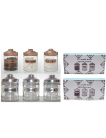 3-piece GLASS JAR WITH ALUMINUM LID