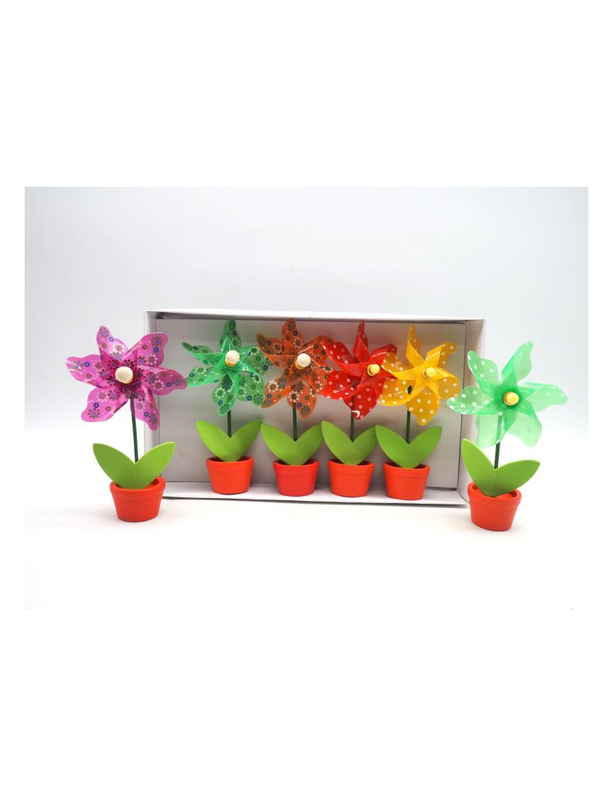 SEGNAPOSTO VASETTO CON GIRANDOLA 15cm 6pezzi