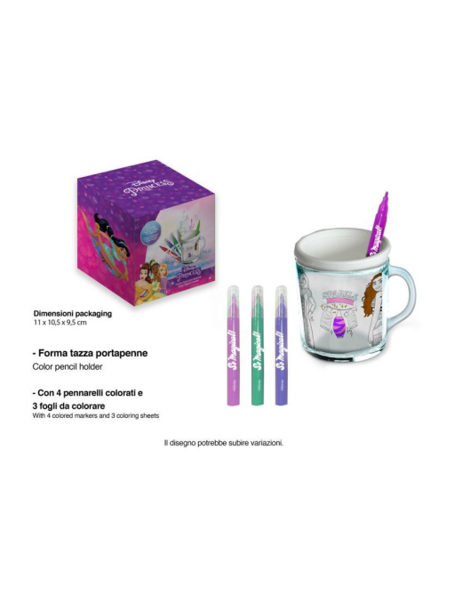 PRINCESS TAZZA PORTAPENNE DA COLORARE