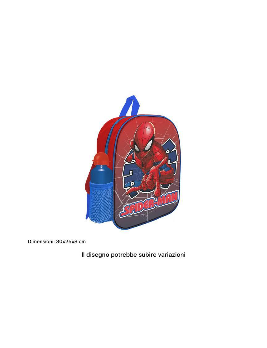 SPIDERMAN PVC BACKPACK 30cm WITH BOTTLE