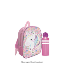 UNICORNO ZAINO PVC 30cm CON BORRACCIA