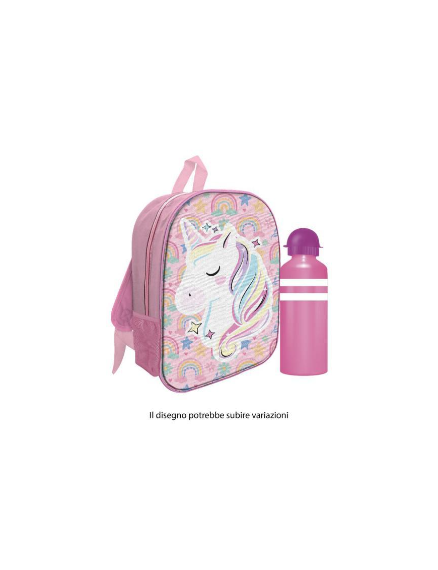UNICORN PVC BACKPACK 30cm WITH BOTTLE