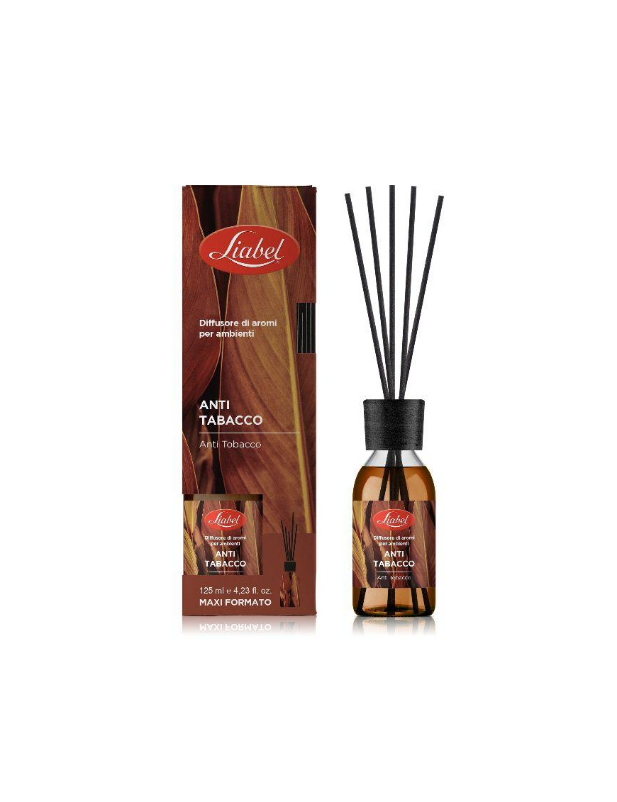 DIFFUSORE AMBIENTE CON BASTONCINI 125ml ANTI TABACCO