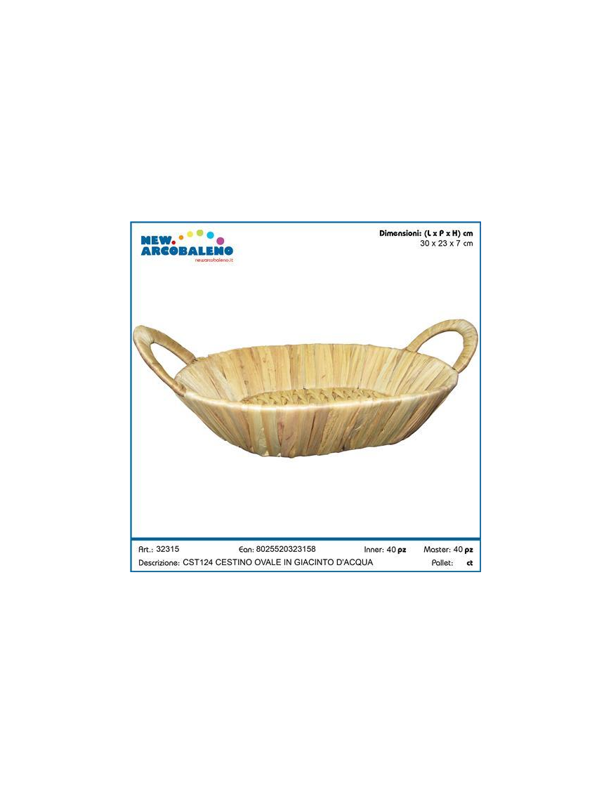 OVAL HYACINTH BASKET 30x23cm